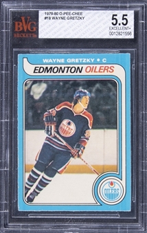 1979-80 O-Pee-Chee #18 Wayne Gretzky Rookie Card – BVG EX+ 5.5